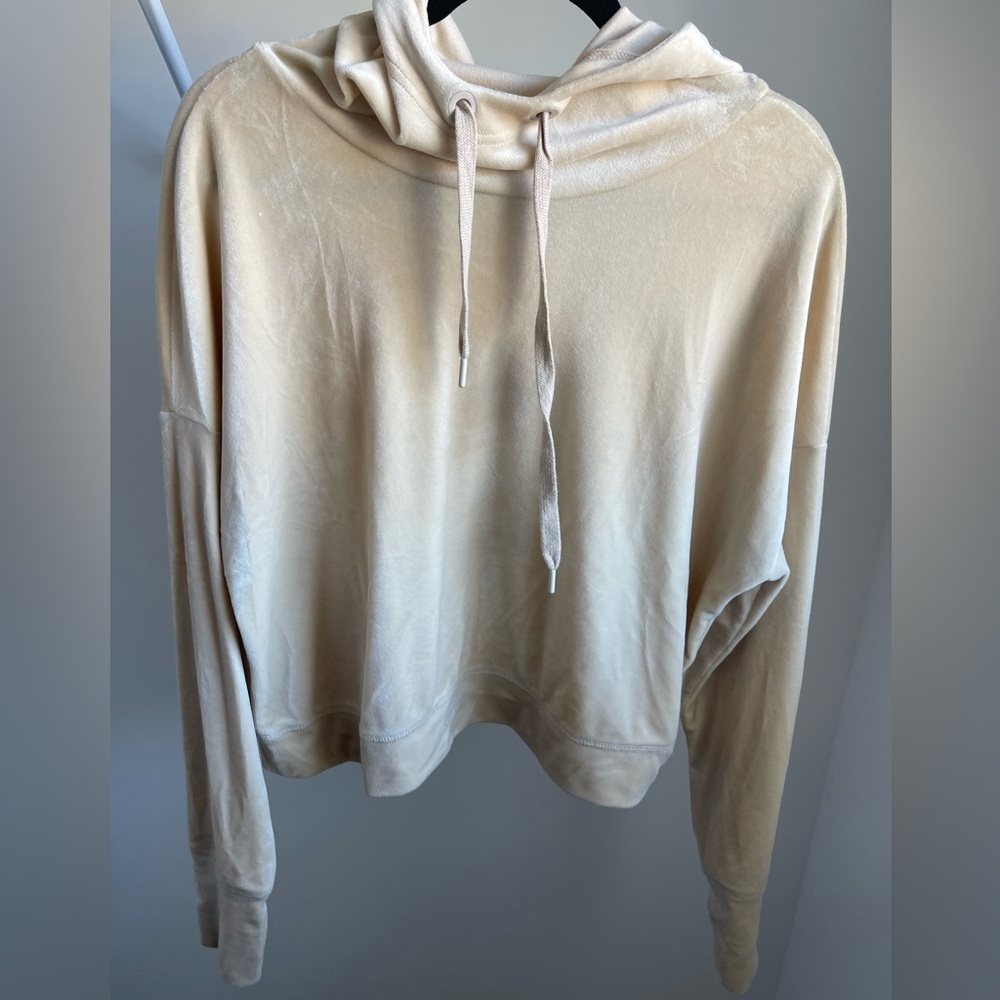 Offline by aerie tan velour sweatshirt